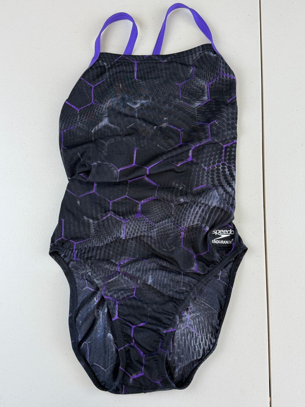 Speedo Endurance+ Women's Black/Purple Competition Training 32 Swim Suit